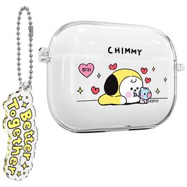 [S2B] BT21 My Little Buddy AirPods Pro Key Ring Set Clear Slim Case - Apple Bluetooth Earphones All-in-One BTS Case - Made in Korea