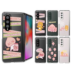 [S2B]Kakao Friends Just Apeach Galaxy Z Fold 3 Transparent Slim Case _Slim and safe phone bumper_ Made in Korea