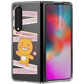 [S2B]Kakao Friends Just Apeach Galaxy Z Fold 3 Transparent Slim Case _Slim and safe phone bumper_ Made in Korea