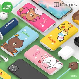 [S2B] LINE FRIENDS Wireless Power Bank 10,000mAh _ BROWN, CONY, SALLY, CHOCO, Portable Charger with iPhone, Samsung Galaxy, Tablet & etc