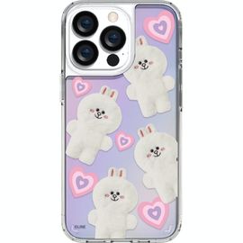 [S2B] Line Friends Fluffy Pattern  Hologram Phone Bumper_Anti-shock, anti-scratch, Double structure, high-resolution printing_Made In Korea
