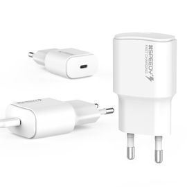 [S2B] SPEEDY PD 3.0 Fast Home Charger 20W _ with USB C to Lightning Cable, USB Type-C Fast Wall Charger, Cable Detachable Charger, 1-Port Power Adapter Compatible with iPhone iPad