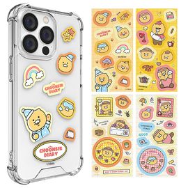 [S2B] Kakao Friends CHOONSIK Diary Antibacterial Sticker Transparent Bulletproof Reinforcement Case-Transparent Case, Bumper Case, Air Cushion - Made in Korea