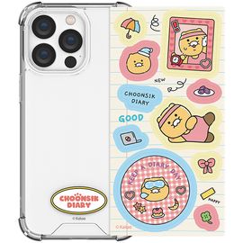 [S2B] Kakao Friends CHOONSIK Diary Antibacterial Sticker Transparent Bulletproof Reinforcement Case-Transparent Case, Bumper Case, Air Cushion - Made in Korea