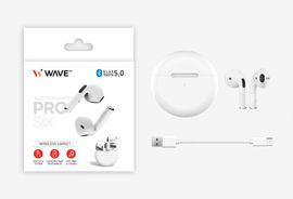 [S2B] WAVE Bluetooth Earset Pro 6 _ Wireless Earbud Bluetooth 5.0 Headphones with Charging Case, Auto Pairing and Waterproof, for Android Samsung Galaxy Apple iPhone