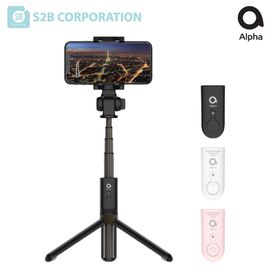 [S2B] Alpha Tripod Selfie Stick _ Tripod Selfie Stick with Wireless Remote, Compatible with iPhone 12 Pro Max/SE 2020/11/XS, Galaxy S21/Note 20/S10, Google etc