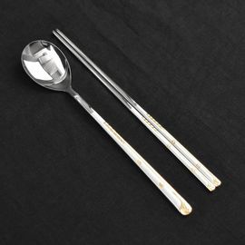 [HAEMO] Golf Gold Spoon Chopsticks Korean Stainless Steel Cutlery-Made in Korea