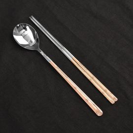 [HAEMO] Golf Pink Gold Cutlery-Spoon Chopsticks Korean Cuisine Stainless Steel Cutlery-Made in Korea