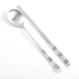 [HAEMO] Marvel Pine Green Matte Spoon Chopsticks-Spoon Chopsticks Korean Stainless Steel Cutlery-Made in Korea