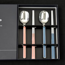 [HAEMO] Aria Ceramic Glossy Spoon & Chopstick 2 Set – Premium High-Temperature Fired Cutlery, Modern Design, Individually Packaged" _ Made in Korea