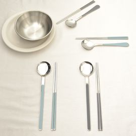 [HAEMO] Iris Ceramic Glossy Spoon & Chopstick 2 Set – Premium High-Temperature Fired Cutlery, Modern Design, Individually Packaged" _ Made in Korea