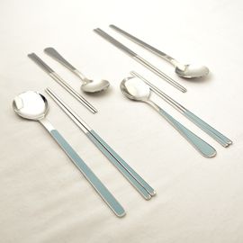 [HAEMO] Iris Ceramic Glossy Spoon & Chopstick 2 Set – Premium High-Temperature Fired Cutlery, Modern Design, Individually Packaged" _ Made in Korea