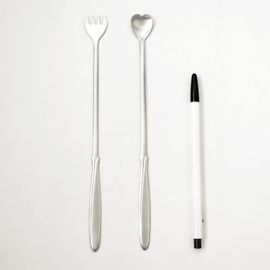 [HAEMO] Tulip& Heart  Tea Spoon & Tea Fork (LARGE) _ Heart & Tulip Motif, Elegant Gift-Ready Premium Stainless Steel, Made in Korea