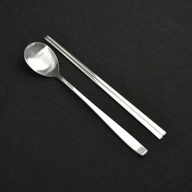 [HAEMO] Miller Matte Spoon & Chopsticks Set (Chopsticks 215mm) – Elegant Curved Design, Human-Friendly Stainless Steel, Made in Korea