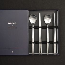 [HAEMO] Royal Pine, Spoon, Chopsticks 2 Set _ Reusable Stainless Steel, Korean Chopstick, Spoon _ Made in KOREA