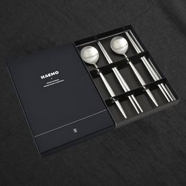 [HAEMO] Royal Matte Spoon, Chopsticks, 2 Set _ Reusable Stainless Steel, Korean Chopstick, Spoon _ Made in KOREA