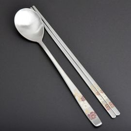 [HAEMO] Flower (for Women) Spoon Chopsticks Set _ Reusable Stainless Steel, Korean Chopstick Spoon _ Made in KOREA