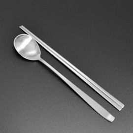 [HAEMO] Miller matte Spoon Chopsticks _ Reusable Stainless Steel Korean Chopstix Spoon Tableware Home, Kitchen or Restaurant