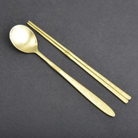 [HAEMO] Ten Symbols of Longevity Untact Titanium Spoon Chopsticks-Spoon Chopsticks Korean Stainless Steel Cutlery-Made in Korea