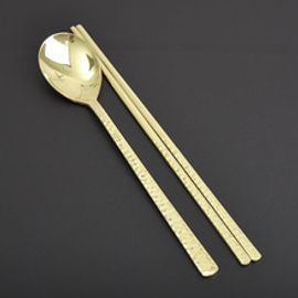 [HAEMO] Hammer titanium Spoon Chopsticks Set _ Reusable Stainless Steel, Korean Chopstick Spoon _ Made in KOREA