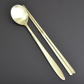 [HAEMO] Levitate titanium  Spoon Chopsticks _ Reusable Stainless Steel Korean Chopstix Spoon Tableware Home, Kitchen or Restaurant