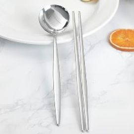 [HAEMO] Royal 2, semi-matte  Spoon Chopsticks Set _ Reusable Stainless Steel, Korean Chopstick Spoon _ Made in KOREA