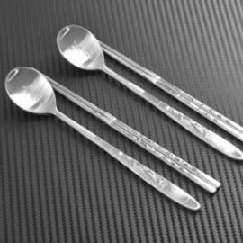 [HAEMO] Levitate Ten longevity_2020  Spoon Chopsticks _ Reusable Stainless Steel Korean Chopstix Spoon Tableware Home, Kitchen or Restaurant