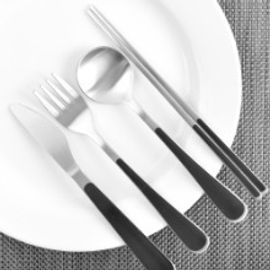 [HAEMO] Bonitto matte (Black) _ Reusable Stainless Steel Korean Chopstix Spoon Tableware Home, Kitchen or Restaurant