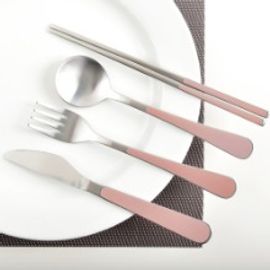 [HAEMO] Bonitto matte (Light Pink) _ Reusable Stainless Steel Korean Chopsticks Spoon Tableware Home, Kitchen or Restaurant