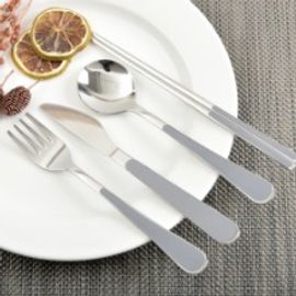[HAEMO] Bonitto (Gray) Spoon, Chopsticks, Fork, Knife _ Reusable Stainless Steel, Korean Chopsticks Spoon _ Made in KOREA