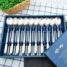 [HAEMO] Miller matte Spoon Chopsticks 10 Set  _ Reusable Stainless Steel, Korean Chopstick Spoon _ Made in KOREA