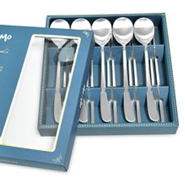 [HAEMO] Curve Spoon Chopsticks 5Set _ Reusable Stainless Steel Korean Chopstix Spoon Tableware Home, Kitchen or Restaurant