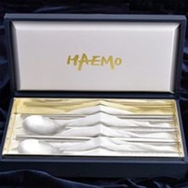 [HAEMO] Royal, Hunminjeongeum, (Korean Letters) Matte, Spoon Chopsticks 2 Set (Silk box) _ Reusable Stainless Steel, Korean Chopstick Spoon _ Made in KOREA