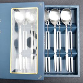 [HAEMO] Royal Matte Spoon Chopsticks 5Set _ Reusable Stainless Steel Korean Chopstix Spoon Tableware Home, Kitchen or Restaurant