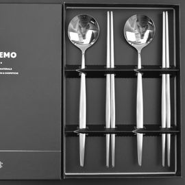 [HAEMO] Royal 2, semi-matte  Spoon Chopsticks, 2 Set _ Reusable Stainless Steel, Korean Chopstick Spoon _ Made in KOREA