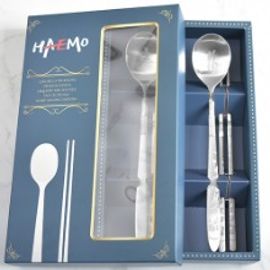 [HAEMO] Ten Longevity Symbolic Levitating Spoon Chopsticks 2Set _ Reusable Stainless Steel, Korean Chopstick Spoon, Tableware _ Made in KOREA