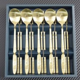 [HAEMO] Ten Longevity Symbolic Levitating titanium, Spoon Chopsticks 5 Set _ Reusable Stainless Steel, Korean Chopstick Spoon, Tableware _ Made in KOREA