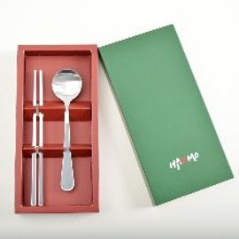 [HAEMO] Bonitto Matte _ Gray Spoon & Chopsticks 1Set _ Reusable Stainless Steel, Korean Chopsticks Spoon _ Made in KOREA