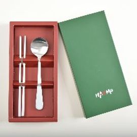 [HAEMO] Bonitto Matte _ White, Spoon & Chopsticks, 1 Set _ Reusable Stainless Steel, Korean Chopsticks Spoon _ Made in KOREA