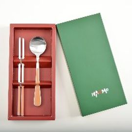 [HAEMO] Bonitto Matte _ Orange, Spoon & Chopsticks, 1 Set _ Reusable Stainless Steel, Korean Chopsticks Spoon _ Made in KOREA