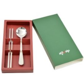 [HAEMO] Bonitto _ Ivory, Spoon Chopsticks, 1 Set _ Reusable Stainless Steel, Korean Chopsticks Spoon _ Made in KOREA