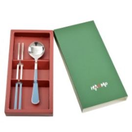 [HAEMO] Bonitto_ Dark Blue, Spoon & Chopsticks, 1 Set_ Reusable Stainless Steel, Korean Chopsticks Spoon _ Made in KOREA