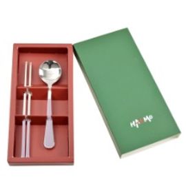 [HAEMO] Bonitto_ Violet, Spoon & Chopsticks, 1 Set_ Reusable Stainless Steel, Korean Chopsticks Spoon _ Made in KOREA