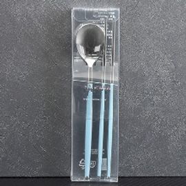 [HAEMO] Venezia Spoon Chopsticks  1Set (Pet) _ Reusable Stainless Steel Korean Chopstix Spoon Cutlery Tableware Home, Kitchen or Restaurant, Made in Korea