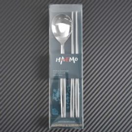 [HAEMO]  Royal Spoon Chopsticks 1Set(Pet) _ Reusable Stainless Steel Korean Chopstix Spoon Tableware Home, Kitchen or Restaurant