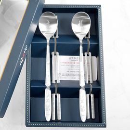 [HAEMO] Ten Longevity Symbolic Levitating _2020 Spoon Chopsticks 2Set _ Reusable Stainless Steel, Korean Chopstick Spoon Tableware _ Made in KOREA