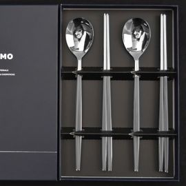 [HAEMO] Venezia Spoon Chopsticks Gray 2 Set (BK) _ Reusable Stainless Steel, Korean Chopstick Spoon _ Made in KOREA