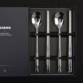 [HAEMO] 316L Charmant Spoon Chopsticks 2Set-Spoon Chopsticks STS 316L Cutlery-Made in Korea
