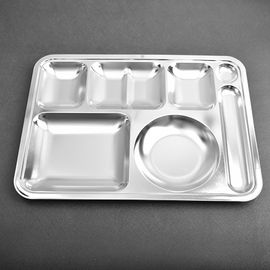 [HAEMO] 4-side  Meal Tray, 0.4T _ Reusable Stainless Steel, spoon and chopsticks pocket tray, Food tray _ Made in KOREA