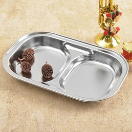 [HAEMO] Easy to Wash 2-compartment Snack Plate_ Reusable Stainless Steel, Food Tray _ Made in KOREA